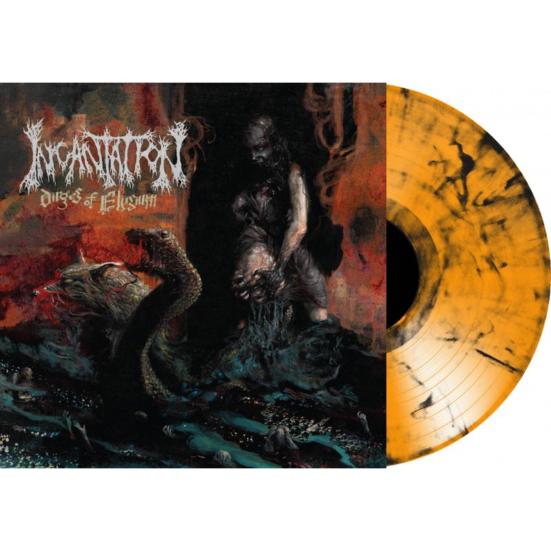 INCANTATION : 'Dirges of Elysium' Limited edition Orange / Black marble Vinyl of 666 copies worldwide